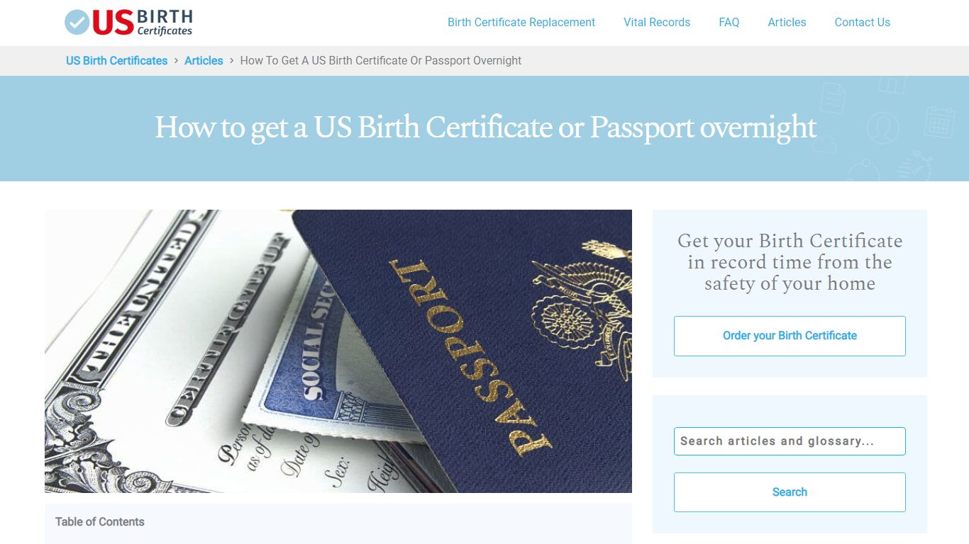 How to get a US Birth Certificate or Passport overnight